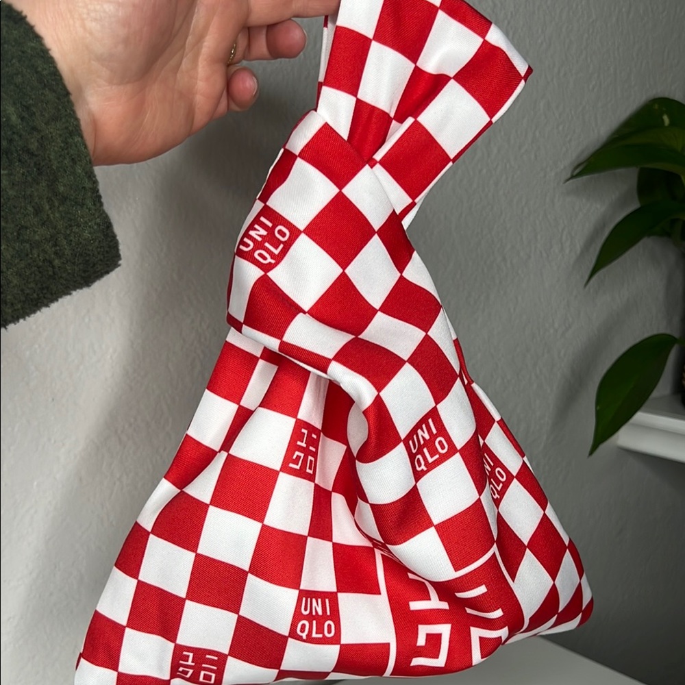 Uniqlo Red and White Checkered Bag